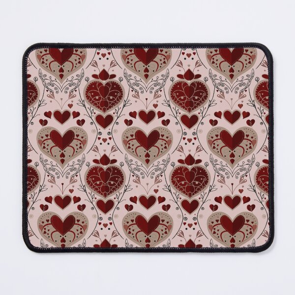 Item preview, Romantic Folk Hearts Valentine Repeat Pattern – Soft Pink designed and sold by Fezzyboo.