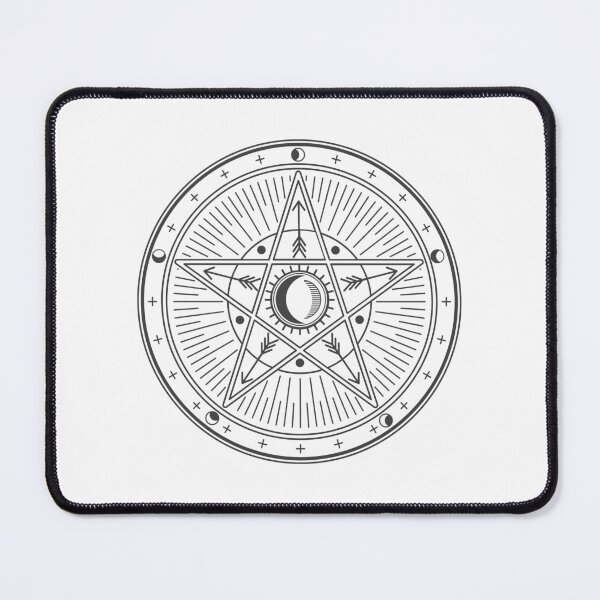 Item preview, Moon Pentacle Circle – Minimalist Witchcraft Symbol Line Art designed and sold by satanpanties666.