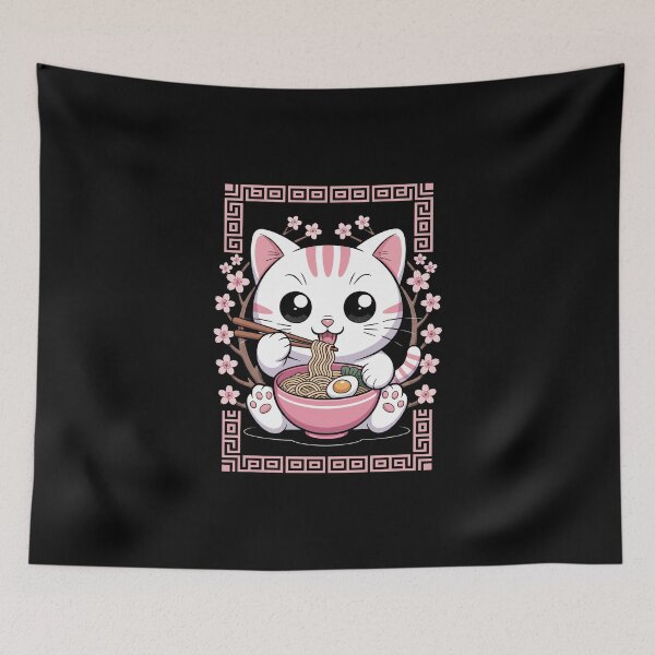 Item preview, Cat Enjoying Ramen designed and sold by jkrphoto.