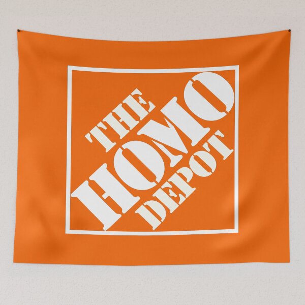 Item preview, Funny Orange Gay Homo Depot Stencil LGBTQ Phrase designed and sold by TackyTime.