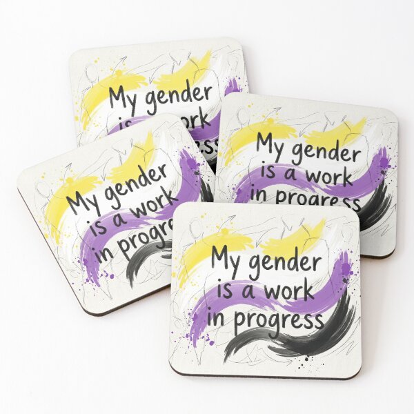 Item preview, My Gender is a Work in Progress: Artistic Non-Binary Design designed and sold by rainbowgremlin.