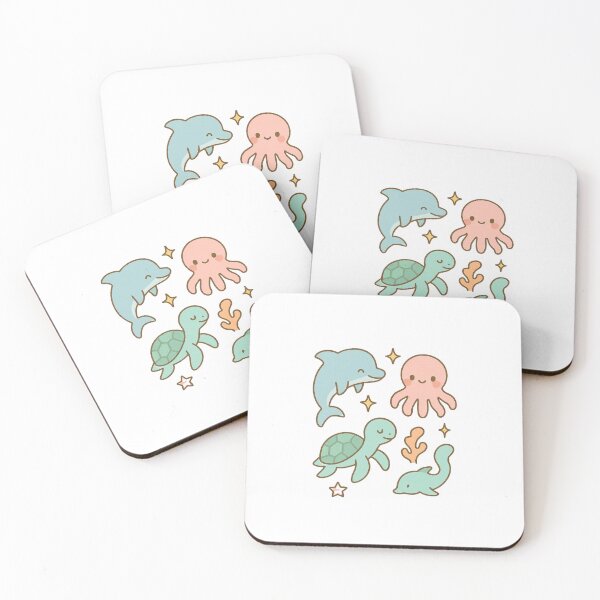 Item preview, Pastel Ocean Friends – Whimsical Sea Life Illustration designed and sold by Joyfulfabric.