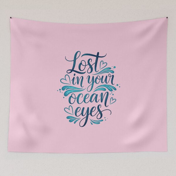 Item preview, Lost in Your Ocean Eyes – Coastal Valentine Typography Design designed and sold by Sea Gem.