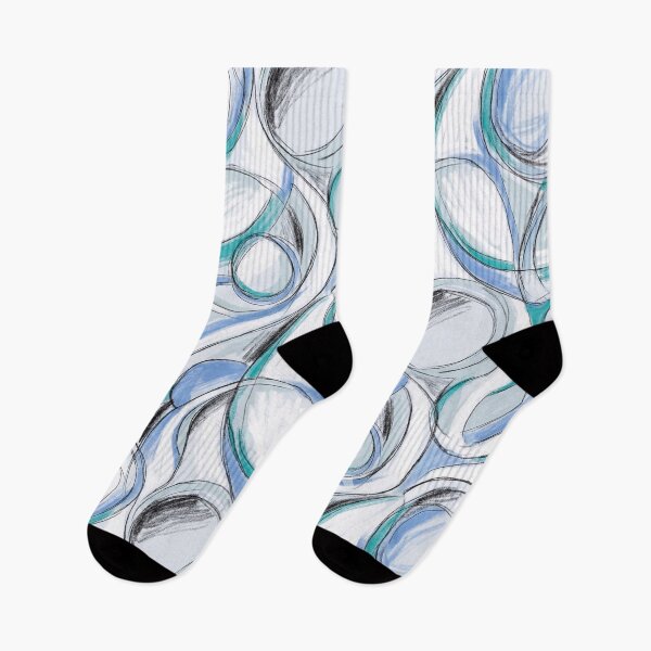 Item preview, Abstract fluid flowing lines in blue and teal designed and sold by daniiy.