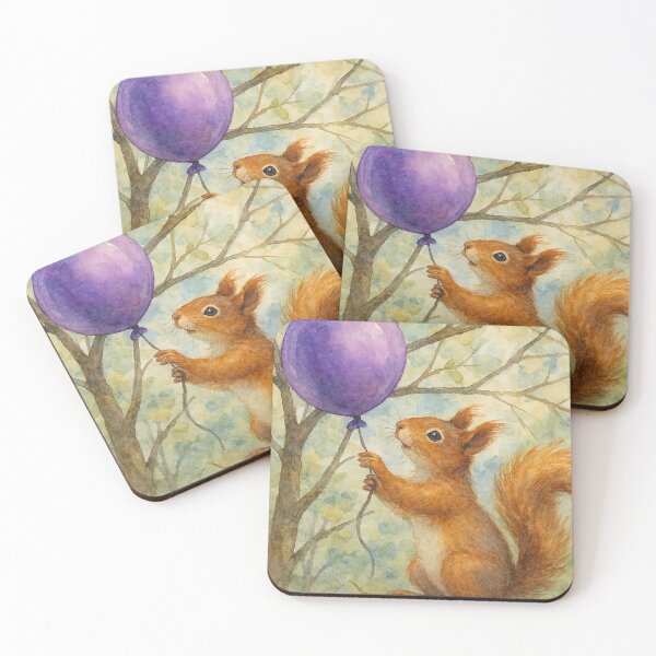 Item preview, Squirrel and the Purple Balloon  designed and sold by TinCatOutPost.