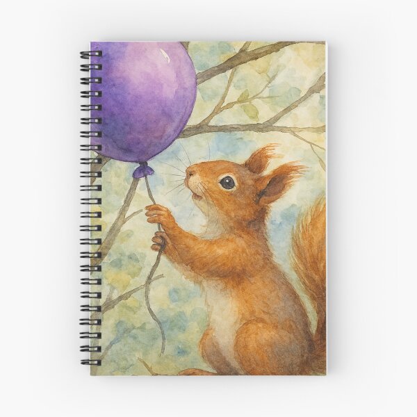 Item preview, Squirrel and the Purple Balloon  designed and sold by TinCatOutPost.