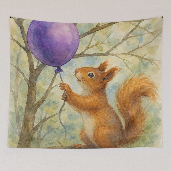 Item preview, Squirrel and the Purple Balloon  designed and sold by TinCatOutPost.