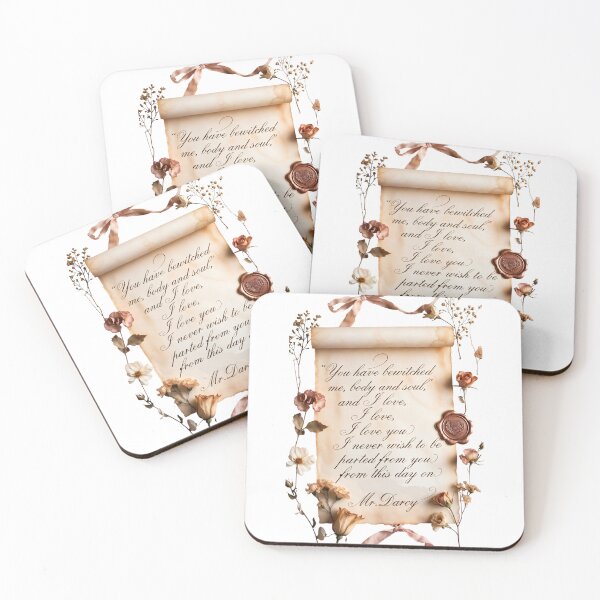 Item preview, Note with romantic words written on parchment among flowers and ribbons in soft colors designed and sold by SpaceartLilu.