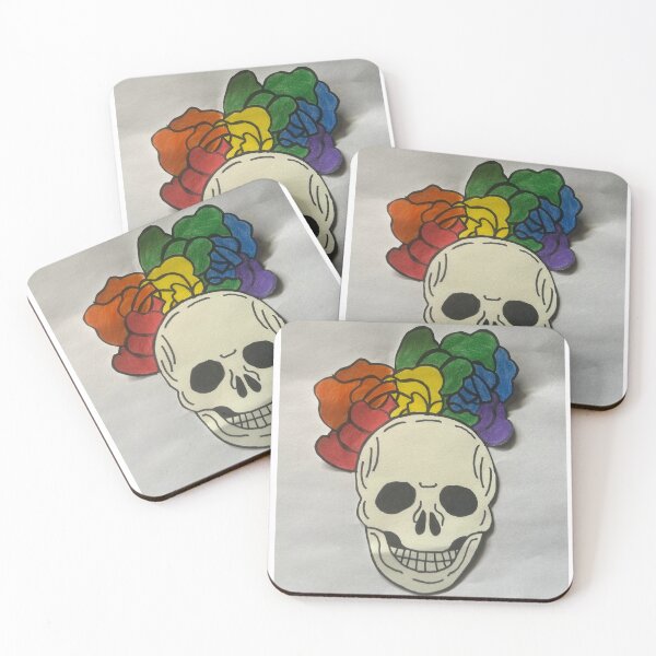 Item preview, Pride Flag Flowered Skull  designed and sold by DLChuckles86.