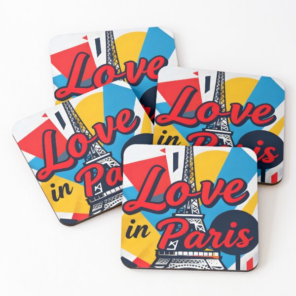 Item preview, Love in Paris – Eiffel Tower Structure on Colorful Background designed and sold by FreeFromDefault.