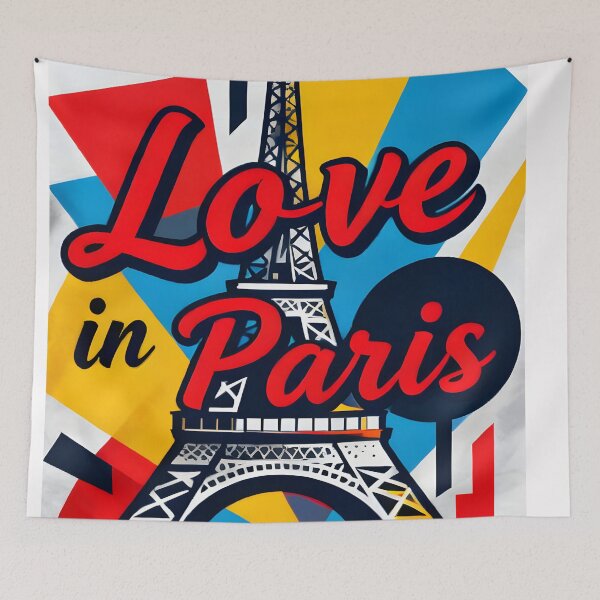 Item preview, Love in Paris – Eiffel Tower Structure on Colorful Background designed and sold by FreeFromDefault.