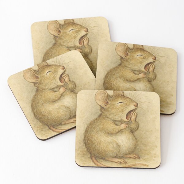 Item preview, Sleepy Mouse Yawning designed and sold by TinCatOutPost.