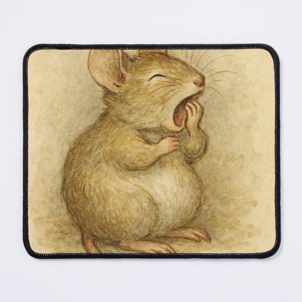 Item preview, Sleepy Mouse Yawning designed and sold by TinCatOutPost.