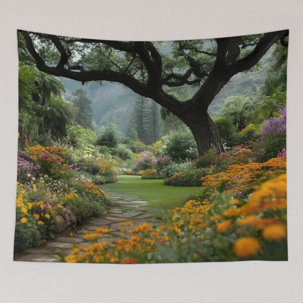 Item preview, Enchanted Garden Path Under Ancient Tree – Colorful Paradise designed and sold by EK-World.