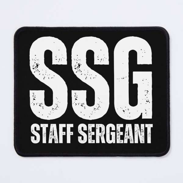 Item preview, SSG Staff Sergeant – Bold Distressed Military Design Honoring U.S. Army Leadership White Font designed and sold by GFamilyC.