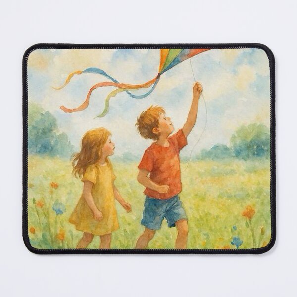 Item preview, Flying a Kite in the Meadow designed and sold by TinCatOutPost.