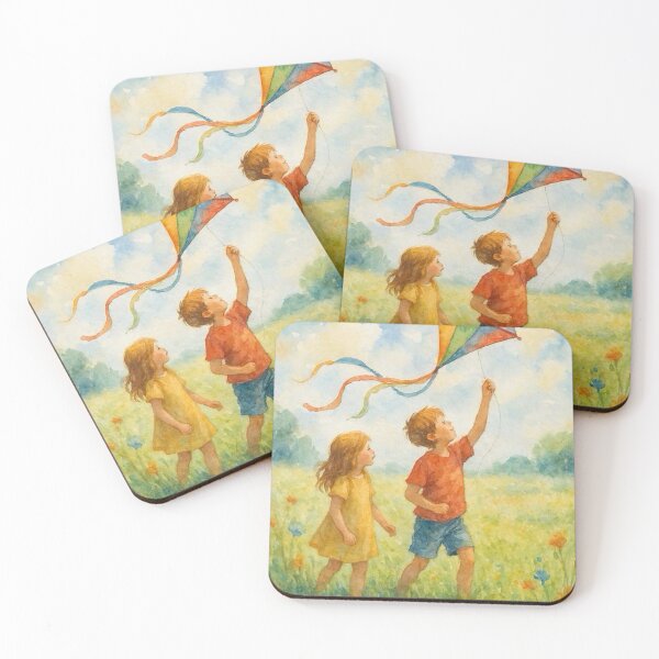 Item preview, Flying a Kite in the Meadow designed and sold by TinCatOutPost.