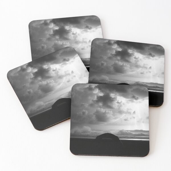 Item preview, Stormy Night Beach Tent Lightning Black and White Photography designed and sold by EllDAV777.
