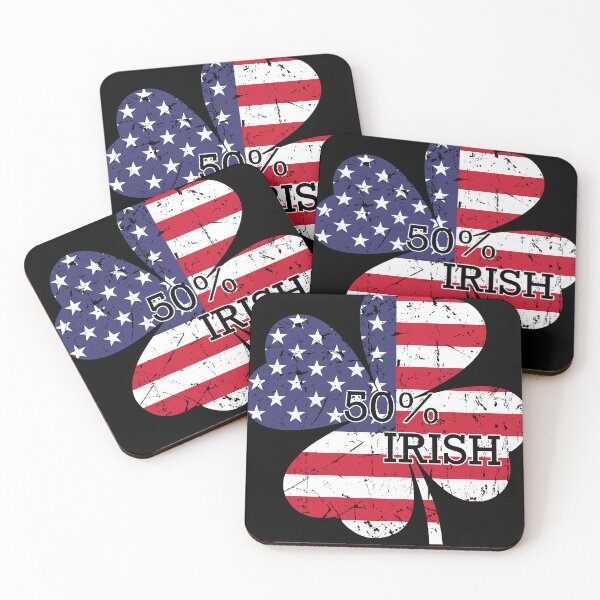 Item preview, 50% Irish St Patrick's Day USA Flag Shamrock designed and sold by RoyesButler.