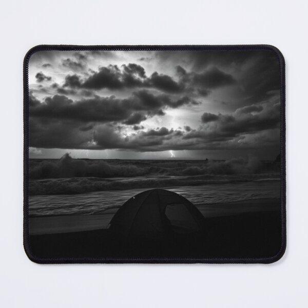 Item preview, Stormy Night Beach Camping Tent Lightning Black White designed and sold by EllDAV777.