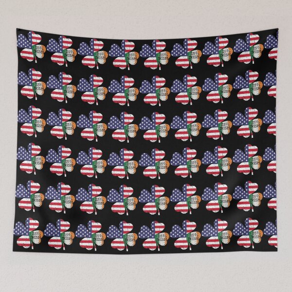 Item preview, 75 % usa 25% Irish St Patrick's Day Flag Shamrock designed and sold by RoyesButler.