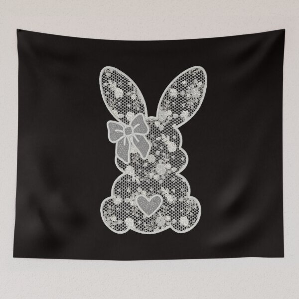 Item preview, White Lace Bunny Coquette Bow, Easter, Lace Bow Bunny, Happy Easter, Spring, Lace Easter Coquette designed and sold by DesignDenDo ⭐⭐⭐⭐⭐.