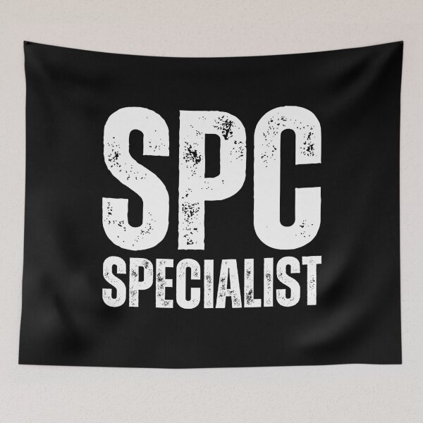 Item preview, SPC Specialist – Bold Distressed Military Design Honoring U.S. Army Soldiers White Font designed and sold by GFamilyC.