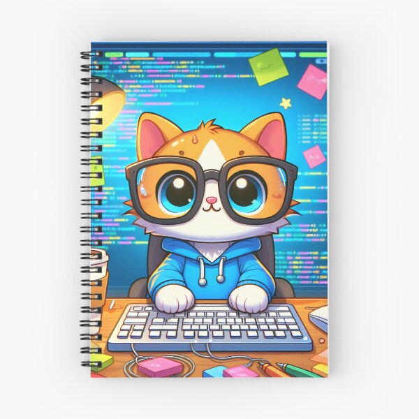 Item preview, Cute Programmer Cat Cartoon designed and sold by CuteThingsWorld.