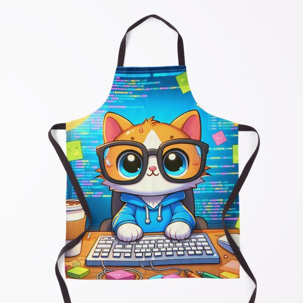 Item preview, Cute Programmer Cat Cartoon designed and sold by CuteThingsWorld.