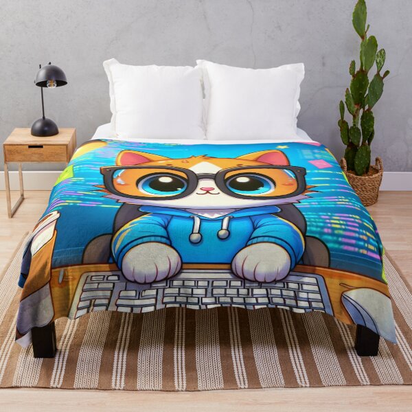 Item preview, Cute Programmer Cat Cartoon designed and sold by CuteThingsWorld.