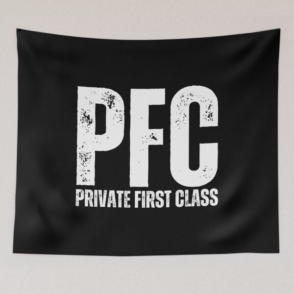 Item preview, PFC Private First Class – Bold Distressed Military Design Honoring U.S. Army Soldiers White Font designed and sold by GFamilyC.