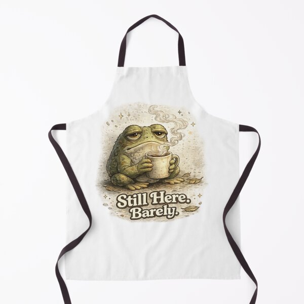 Item preview, Exhausted Frog Drinking Coffee designed and sold by KyliesKanvas22.