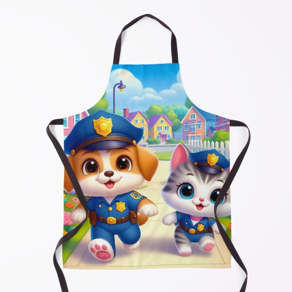 Item preview, Cute Police Dog and Cat designed and sold by CuteThingsWorld.