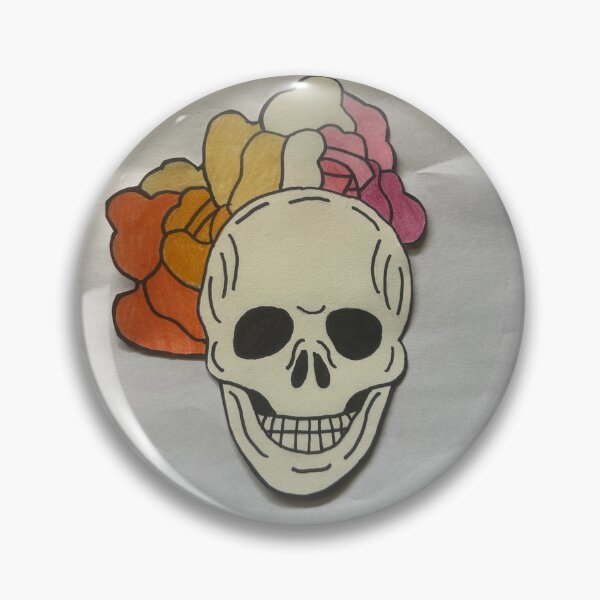 Item preview, Lesbian Flag Flowered Skull  designed and sold by DLChuckles86.