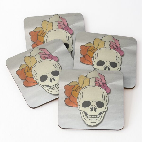 Item preview, Lesbian Flag Flowered Skull  designed and sold by DLChuckles86.