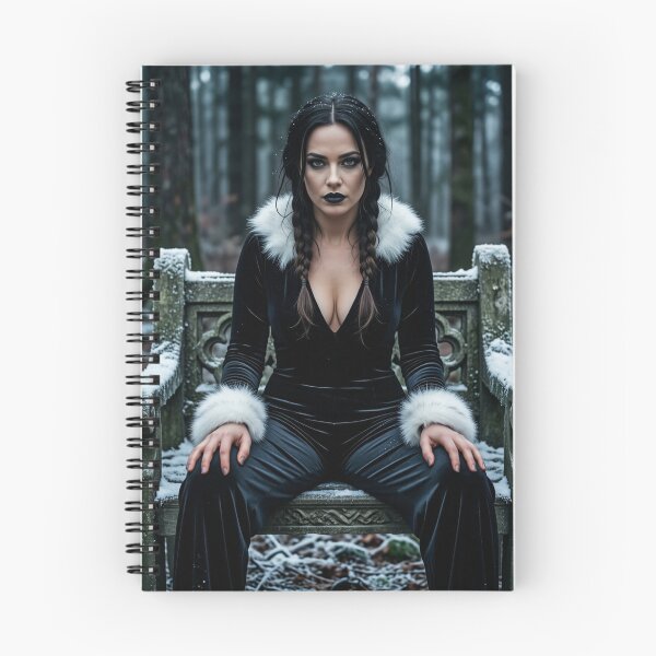 Item preview, Gothic Braided Muse in Velvet on a Snowy Bench designed and sold by CathryneDelamort.
