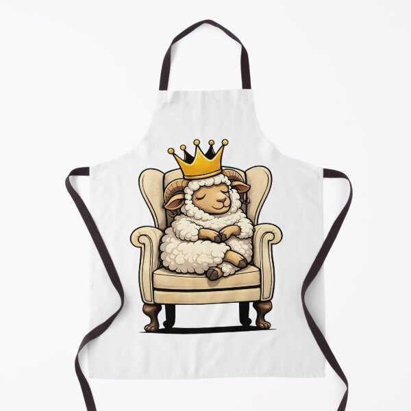Item preview, Royal Sheep King – Cute Sheep with Crown on Armchair designed and sold by Senkov.