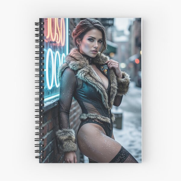 Item preview, Cyberpunk Brunette in Fur Lined Bodysuit in Snow designed and sold by CathryneDelamort.