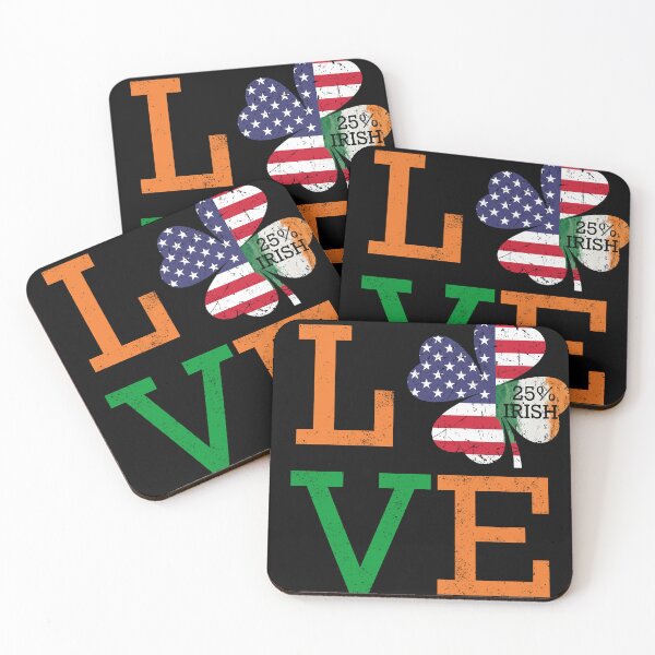Item preview, Love 25% Irish St Patrick's Day Usa Flag Shamrock designed and sold by RoyesButler.