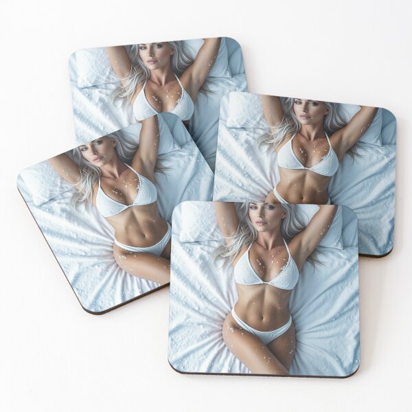 Item preview, Silver hair beauty in white bikini with snow designed and sold by CathryneDelamort.