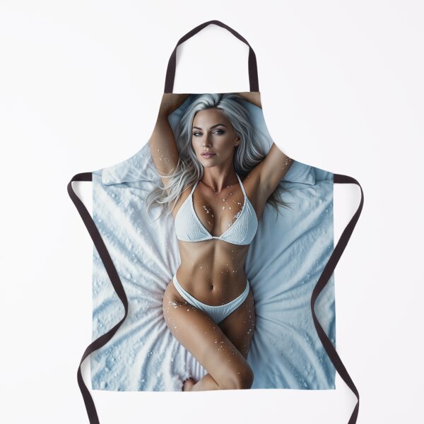 Item preview, Silver hair beauty in white bikini with snow designed and sold by CathryneDelamort.