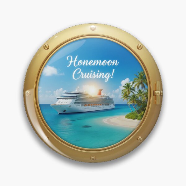 Item preview, Honeymoon Cruising Porthole Sticker designed and sold by StickersPort.