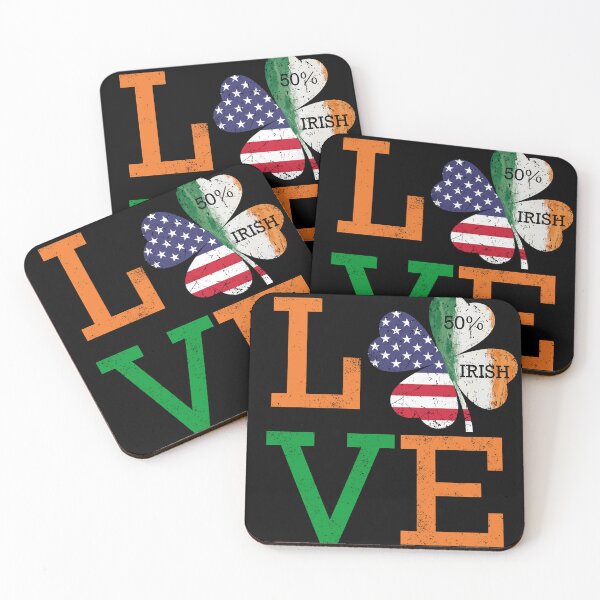 Item preview, Love 50% Irish St Patrick's Day Usa Flag Shamrock designed and sold by RoyesButler.