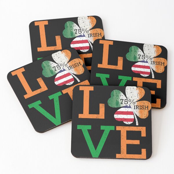 Item preview, Love 75% Irish St Patrick's Day Usa Flag Shamrock designed and sold by RoyesButler.