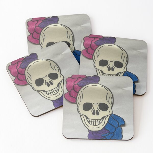 Item preview, Bi Flag Flowered Skull designed and sold by DLChuckles86.