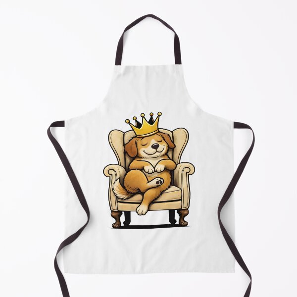 Item preview, King Dog Sitting on Throne – Cute Royal Puppy Illustration designed and sold by Senkov.