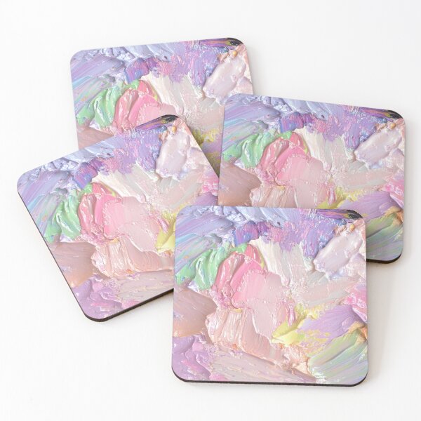Item preview, Abstract Floral Oil Painting with Thick Impasto Texture in Pastel Colors designed and sold by tgcww.