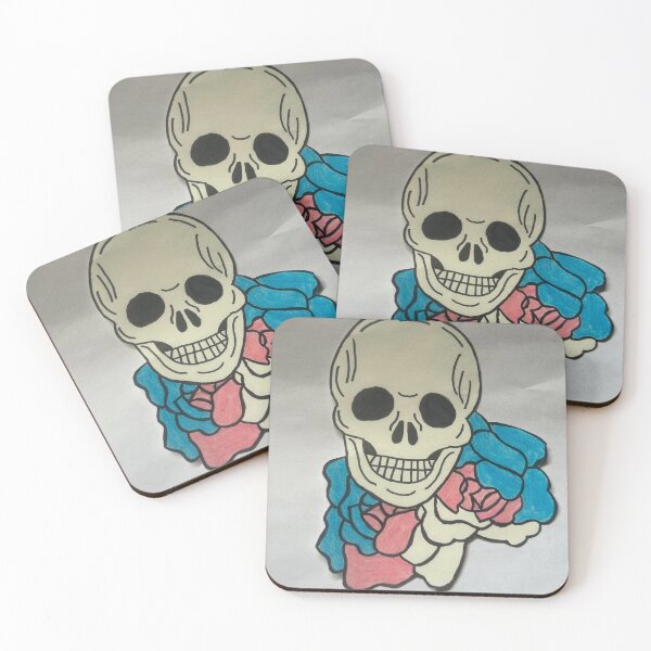 Item preview, Trans Flag Flowered Skull designed and sold by DLChuckles86.