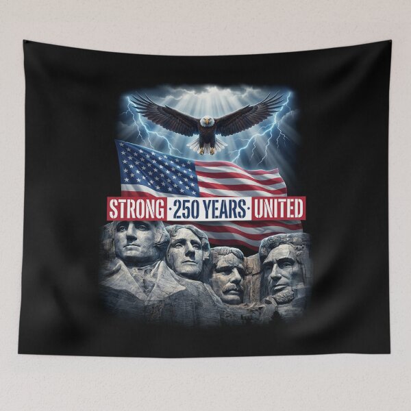 Item preview, Rushmore Presidents 250th Flag Fusion Poster designed and sold by JaaCreativeShop.