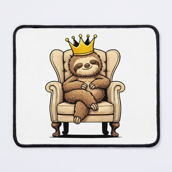 Item preview, Lazy King Sloth Sitting on Throne Chair with Crown designed and sold by Senkov.